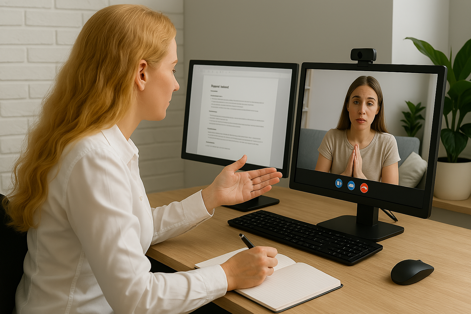 Online-Therapie Videocall